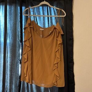 TULAROSA Women's Ruffled Tan Top